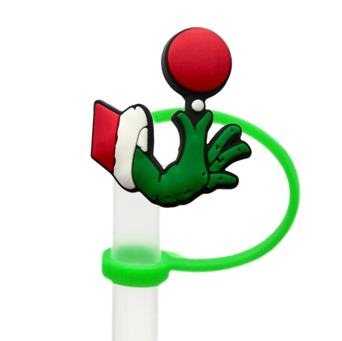 Wholesale 10pcs Christmas Straw Cap  Silicone Cup Accessories