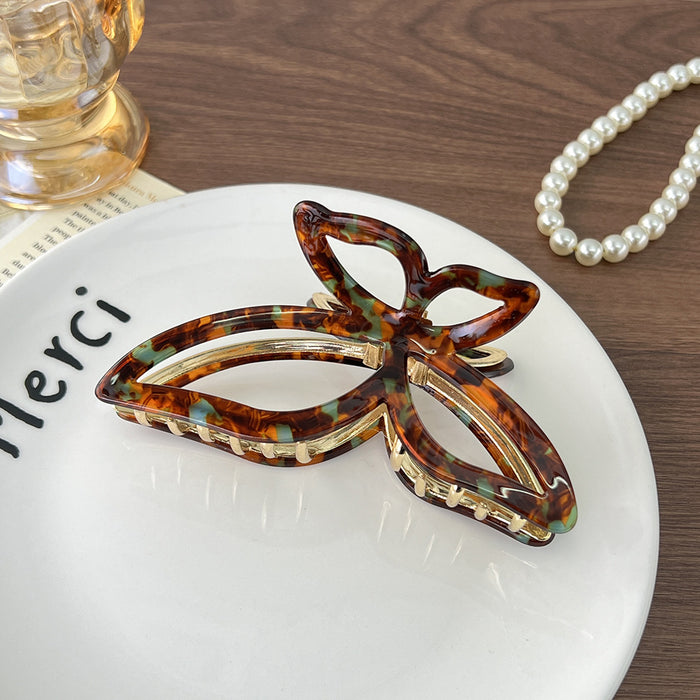 Wholesale Large Bow Hollow Elegant Acetic Acid Hair Clips