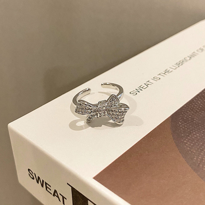 Wholesale Simple geometric cross opening ring, fashionable, niche, personalized, butterfly temperament, versatile, high-end feeling