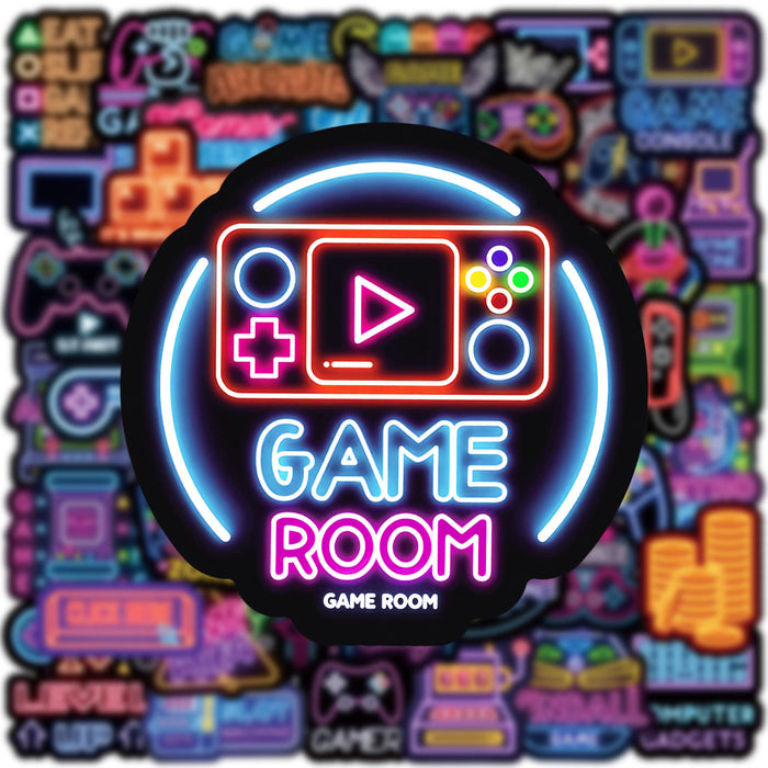 Wholesale 100pcs Neon Game Controller Graffiti Stickers Luggage Car Notebook Skateboard Water Cup Waterproof Decorative Stickers