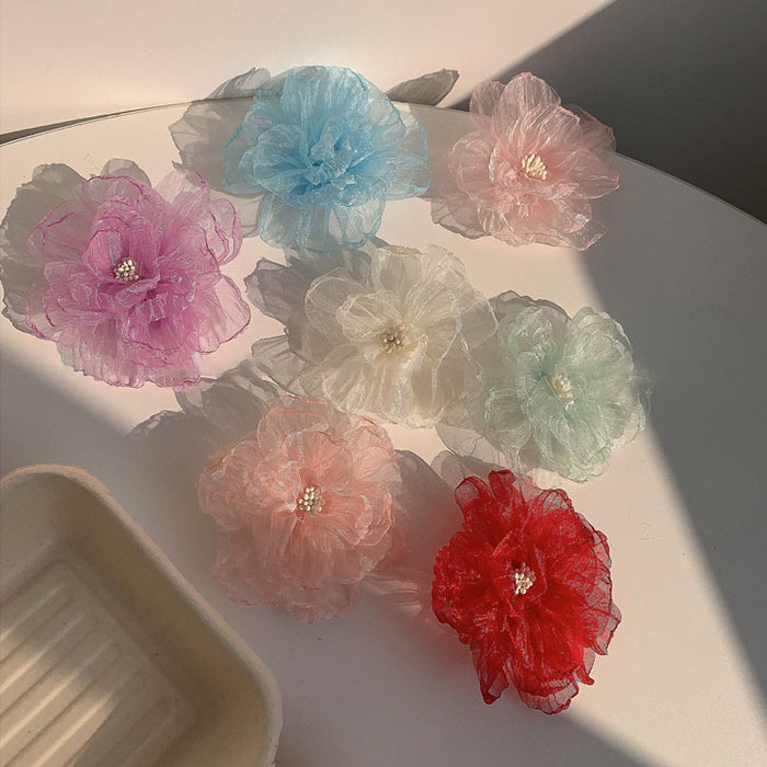 Wholesale holiday style big flower hairpin side clip Bangs clip hair accessories headdress for women