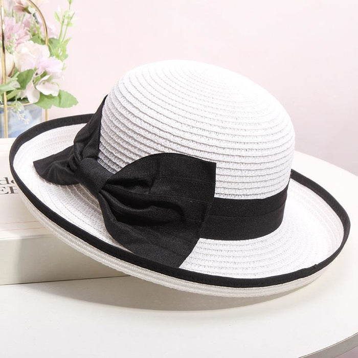 Wholesale Curled edge elegant bow fisherman hat for travel, sun protection and sunshade hat