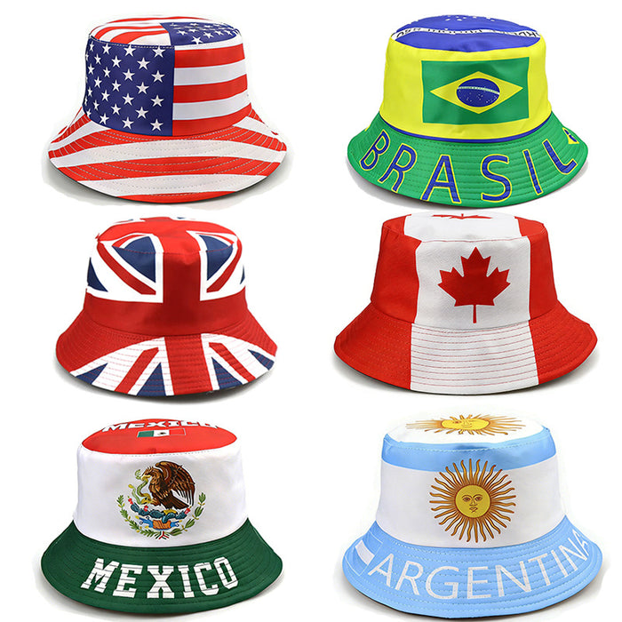 Wholesale World Cup Flag Personalized Outdoor Bucket Hats