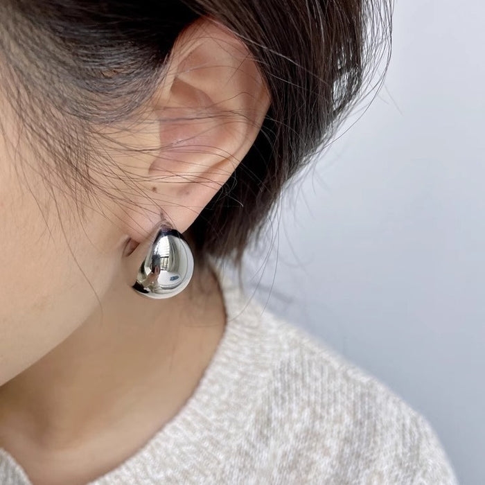 Wholesale Silver Needle Light Luxury Earrings with Simple and Niche Texture Earrings