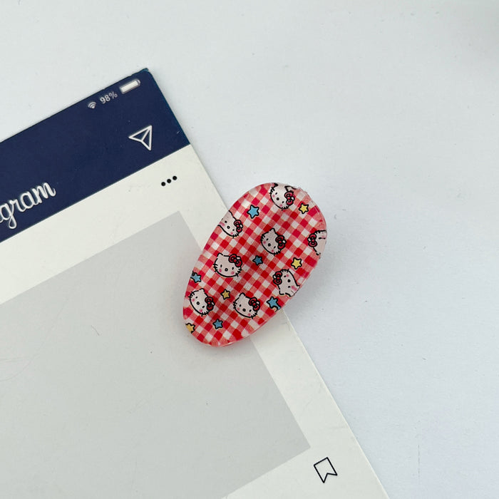 Wholesale Cute plaid cat oval hair clip
