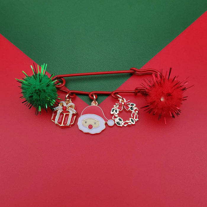 Wholesale Christmas brooch  snowflake elk bell Christmas tree pin gift