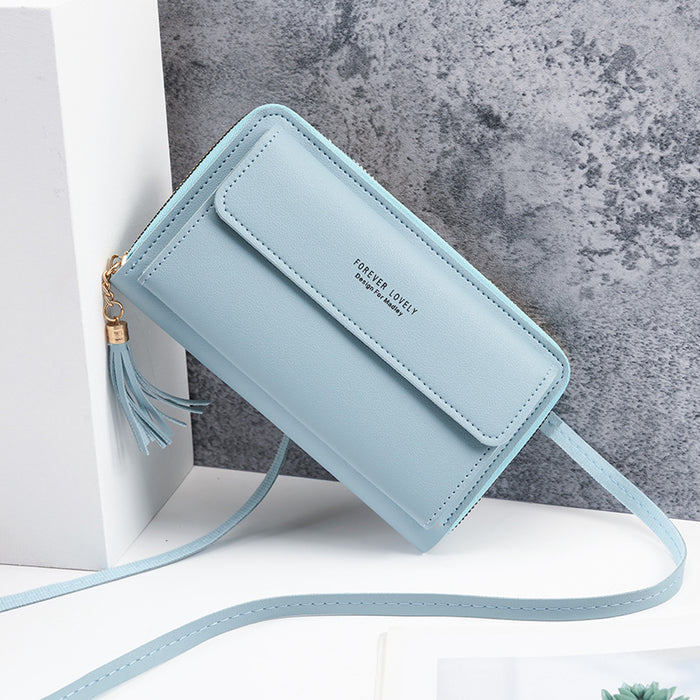 Wholesale PU Crossbody Bag with Tassel Light Pink Women' s Phone Bag Everyday Fashion Accessory MOQ≥3