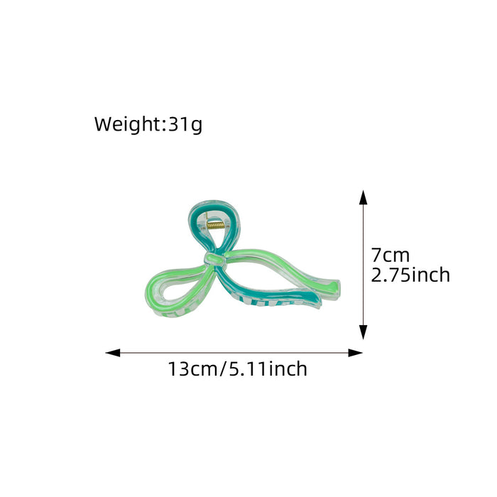 Wholesale Chic Bow Design Hair Claw Clip Grass Green Handmade Fashion Accessory Gift Boutique Resale