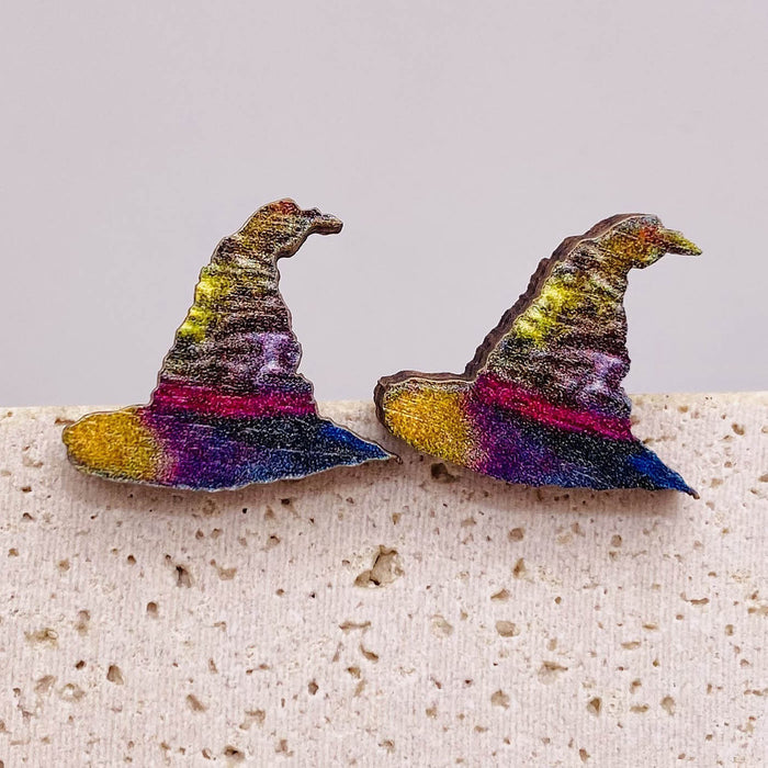 Wholesale  Earrings Horror Pumpkin Ghost Bat Wooden Earrings