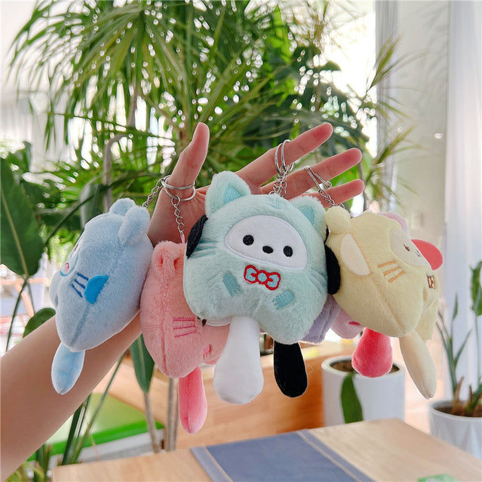 Wholesale Cute plush pendant lucky sanliou  doll keychain