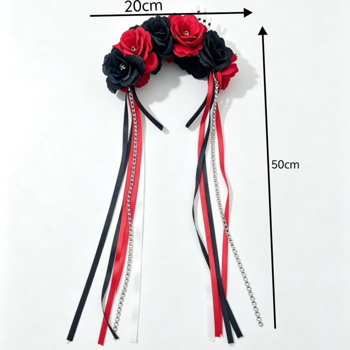 Wholesale Black Rhinestone Tassel Gothic Headband  Party Cosplay Fashion Accessory