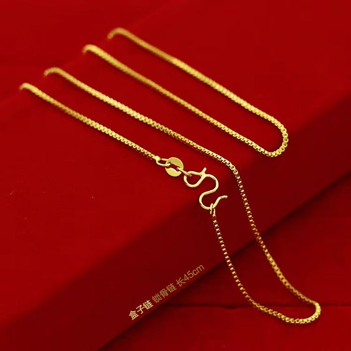 Wholesale Gold plated necklace, snake bone chain, box chain, water ripple collarbone chain, fashionable and versatile necklace