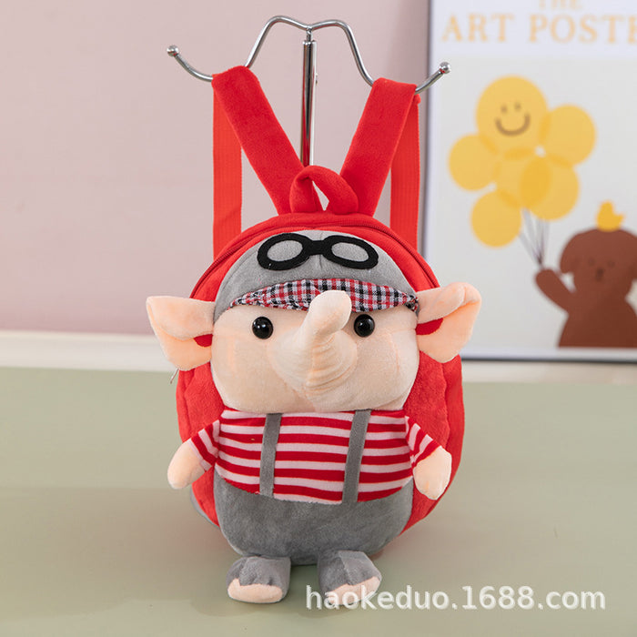 Wholesale Plush small backpack kindergarten school bag cartoon cute girl boy plush backpack