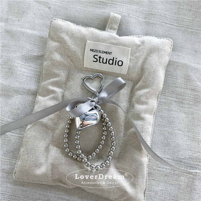 Wholesale silver Beaded Black Ribbon Bow Love Accessories