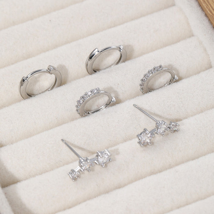 Wholesale Geometric square copper ear clip set