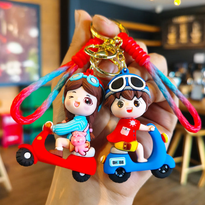 Wholesale Cartoon Tram 3D Rubber Keychain JDC-KC-Tingm054