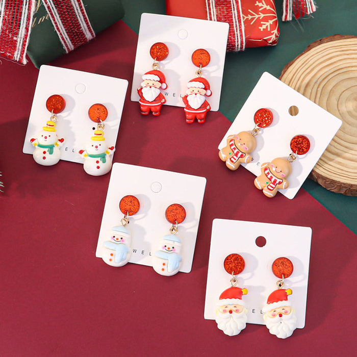 Wholesale Cute cartoon bubble shape Christmas earrings niche holiday party atmosphere earrings