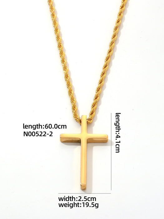 Wholesale titanium steel glossy cross pendant men's stainless steel necklace