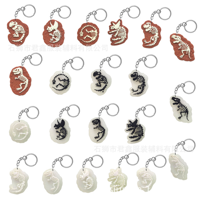 Wholesale Dinosaur Fossil Keychain  Pvc Luminous Keychain