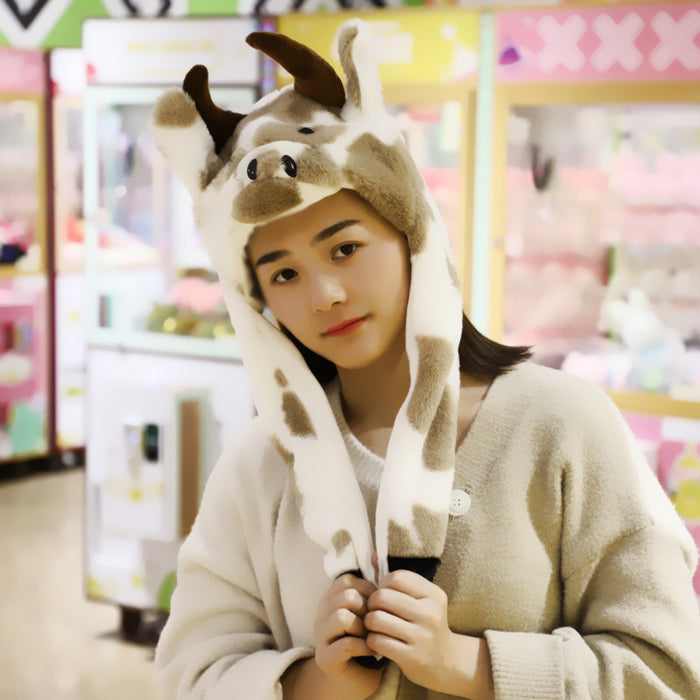 Wholesale Bunny hat with moving ears cute plush warm hat