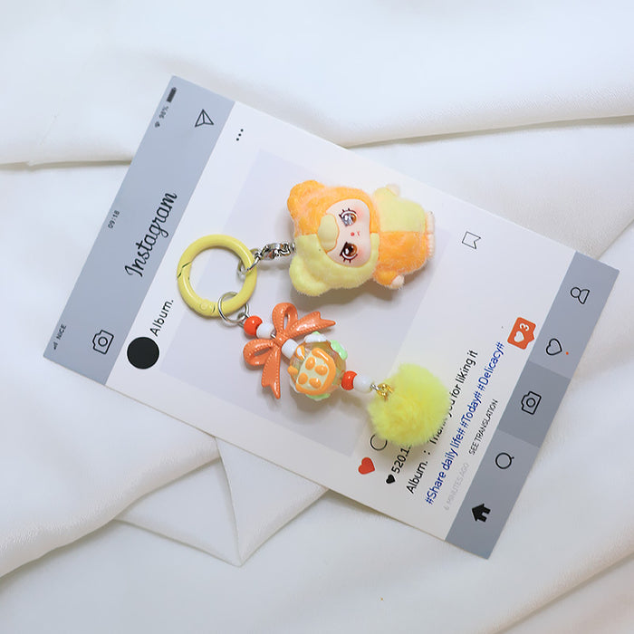 Wholesale Cute Color-Blocking Plush Doll Accessory Cute Ornament Pendant