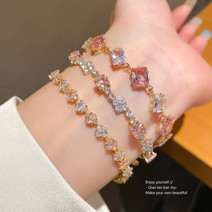 Wholesale Cubic Zirconia Square Oval Bracelet Rhinestone Bangle Jewelry Accessory