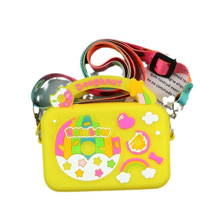 Wholesale Cute Silicone Crossbody Bag Cartoon Design Macaron Color Coin Purse MOQ≥10
