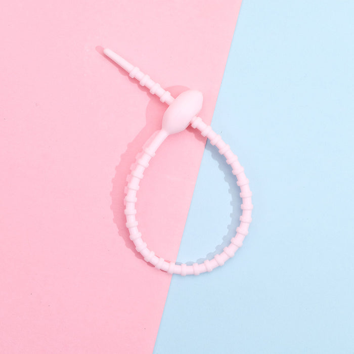 Wholesale Colorful silicone tie handmade accessories reusable keychain ring chain rope bag hanging accessories