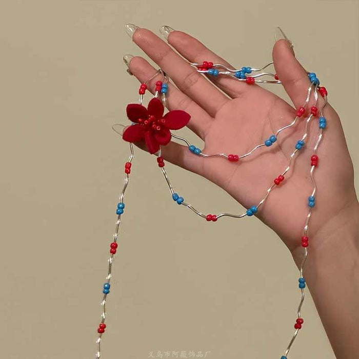 Wholesale Butterfly Beaded Double Layer Choker Necklace Trendy Fairy Jewelry Accessory
