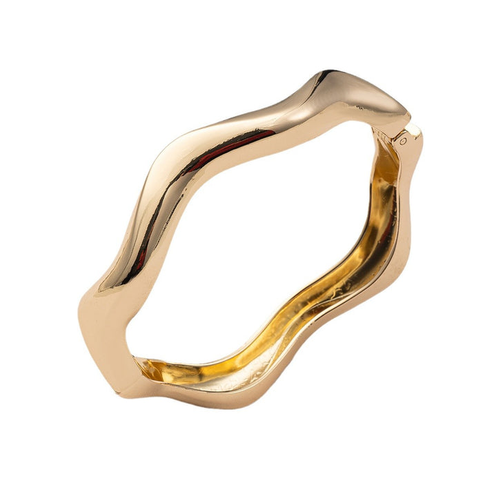 Wholesale New jewelry simple irregular alloy bracelet personalized circle metal wind opening bracelet