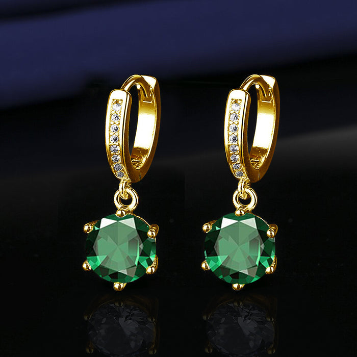 Wholesale Platinum Gold Tassel Earrings Six-Prong Imitation Moissanite Two Carat for Women Everyday Fashion Accessory