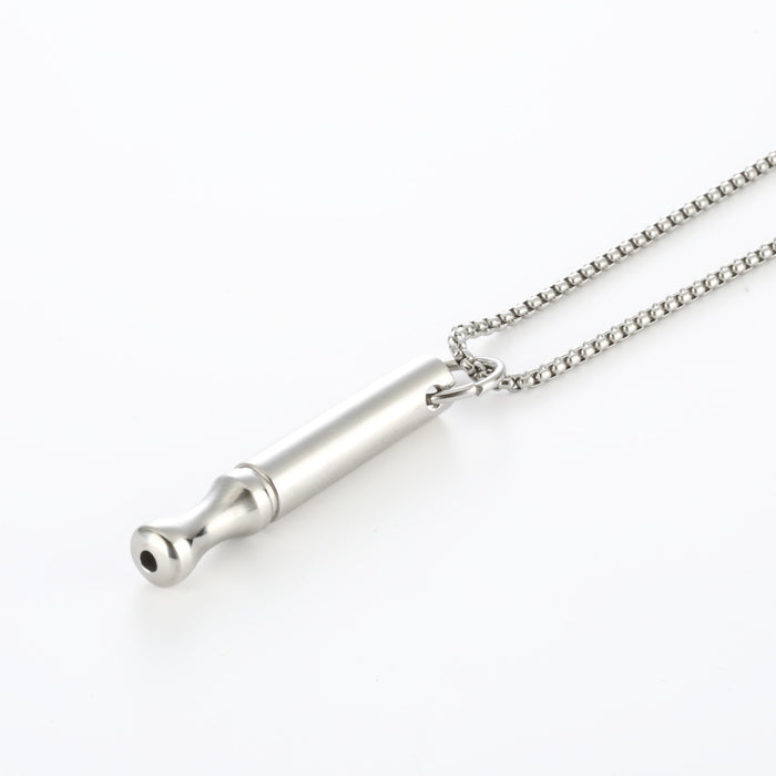 Wholesale Decompression pendant necklace meditation round tube whistle
