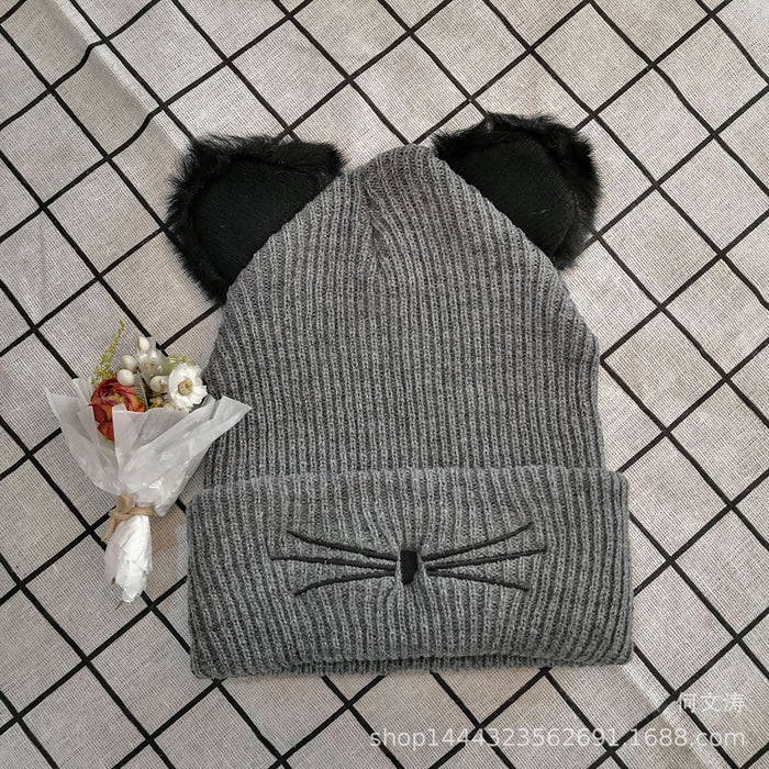 Wholesale Acrylic Cat Ears Autumn and Winter Wool Hat JDC-FH-HWT006