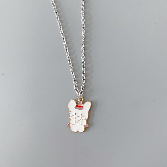 Wholesale Cartoon Style Smiling Bear Personality Pendant Stainless Steel Children's Necklace JDC-NE-YSJZ003