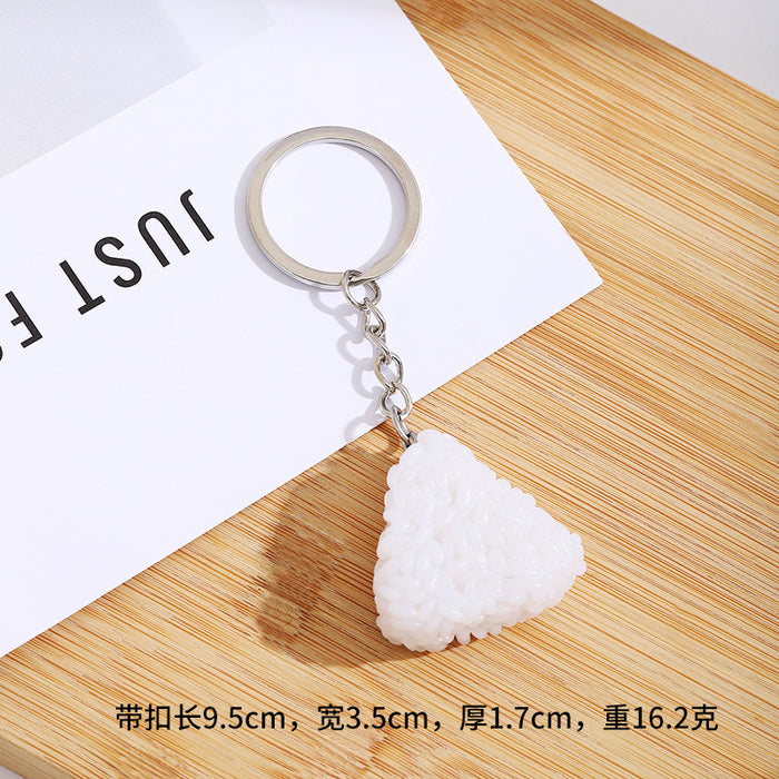 Wholesale Novelty Onigiri Sushi Keychain PVC Bag Charm Gift MOQ≥2