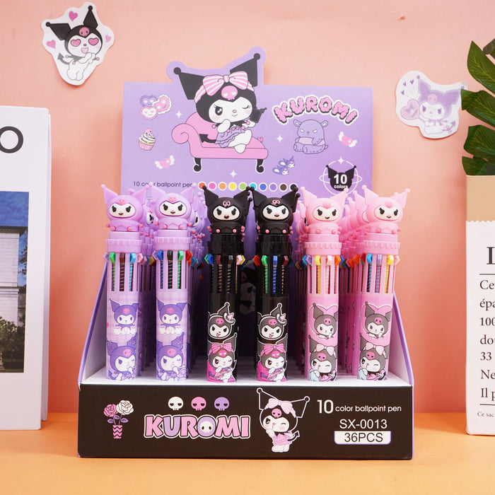 Wholesale Cartoon animal themed multi color pens ten color ballpoint pens