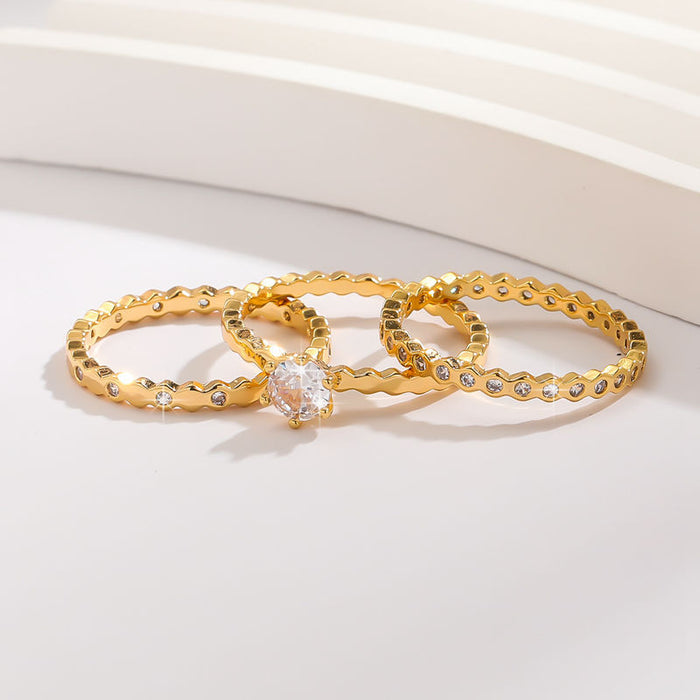 Wholesale Small niche design ring set, fashionable and high-end, light luxury index finger ring ring set