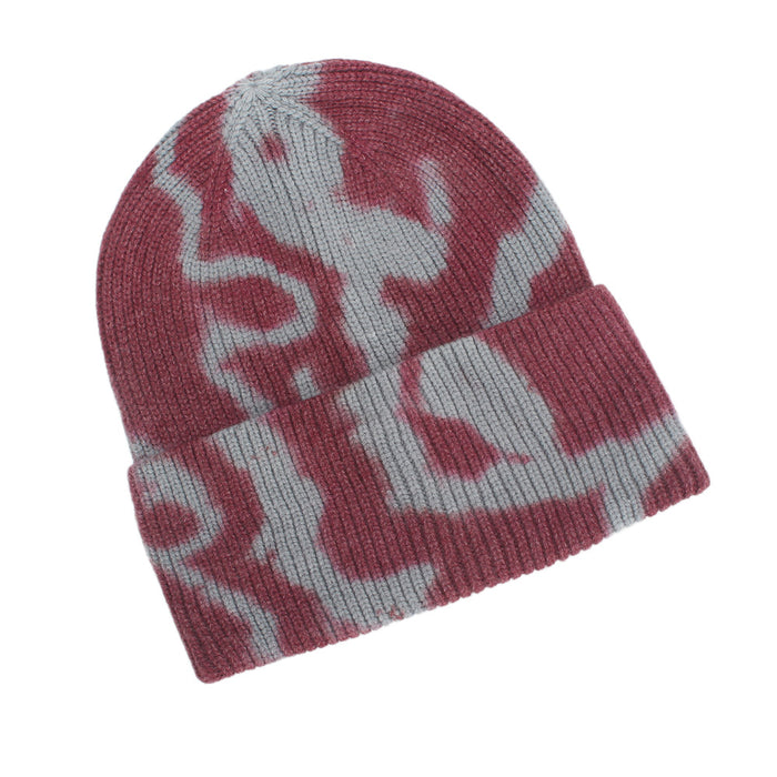 Wholesale Unisex tie-dye knitted beanie hat for winter
