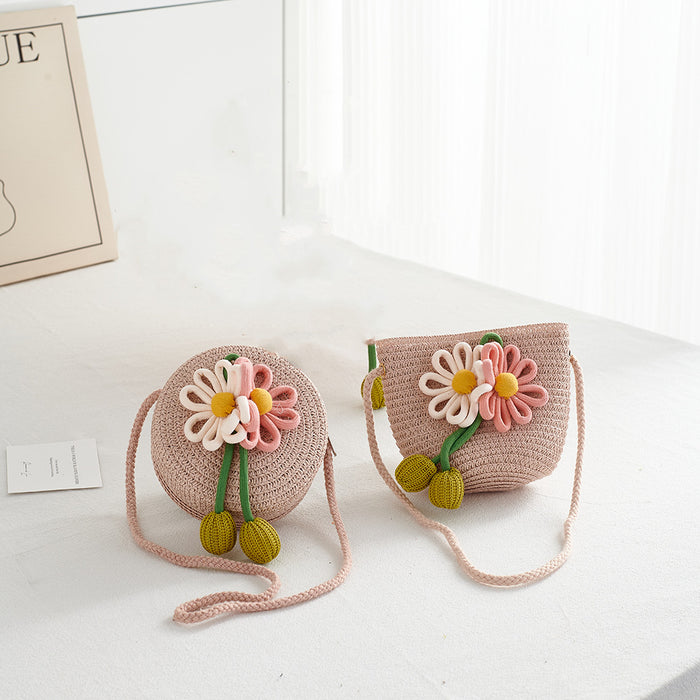 Wholesale Straw Mermaid Crossbody Bag for Girls Cute Summer Beach Purse Resale Gift