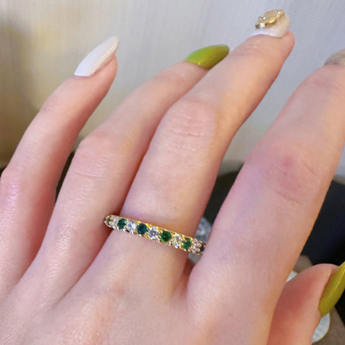 Wholesale Crystal Colored Diamond Black Olive  Dopamine Ring Women's Ring