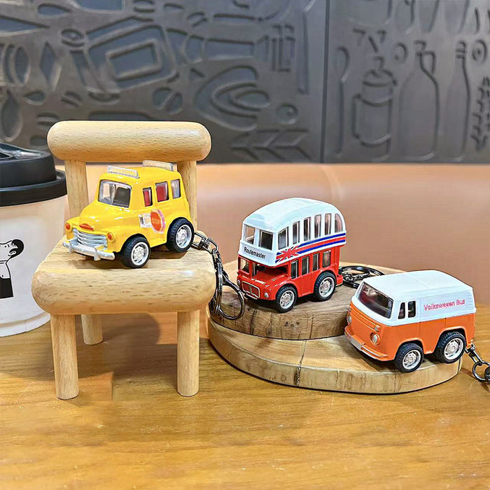 Wholesale Pull-Back Alloy Bus Model Keychain