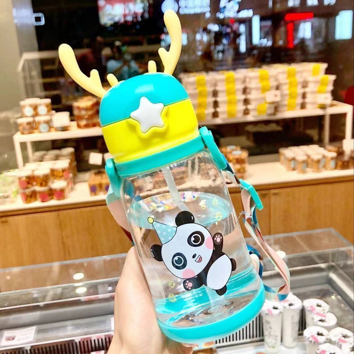 Wholesale Cute Bear Straw Cup Large-Capacity Plastic Cup