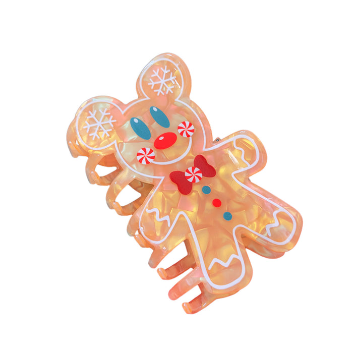 Wholesale Christmas Series Gripper Gingerbread Hairpin Elk Snowman Shark Clip Santa Hair Accessories