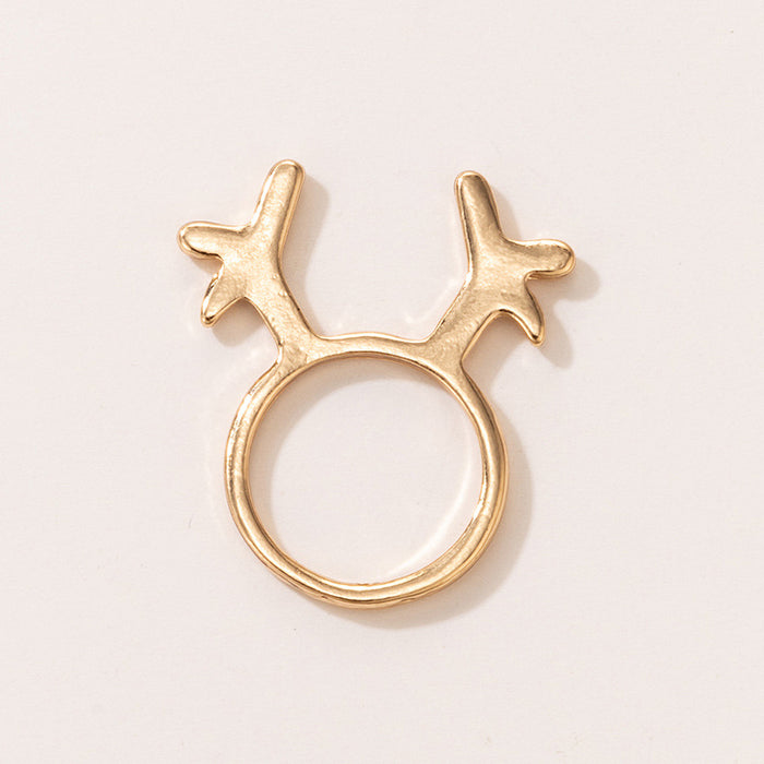 Wholesale Christmas Drip Oil Elk Santa Ring Alloy Jewelry Accessory Boutique Resale MOQ≥2