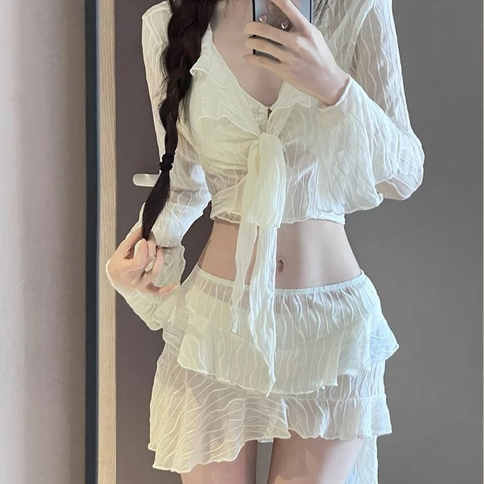 Wholesale Swimsuit Split Bikini Four Piece Set