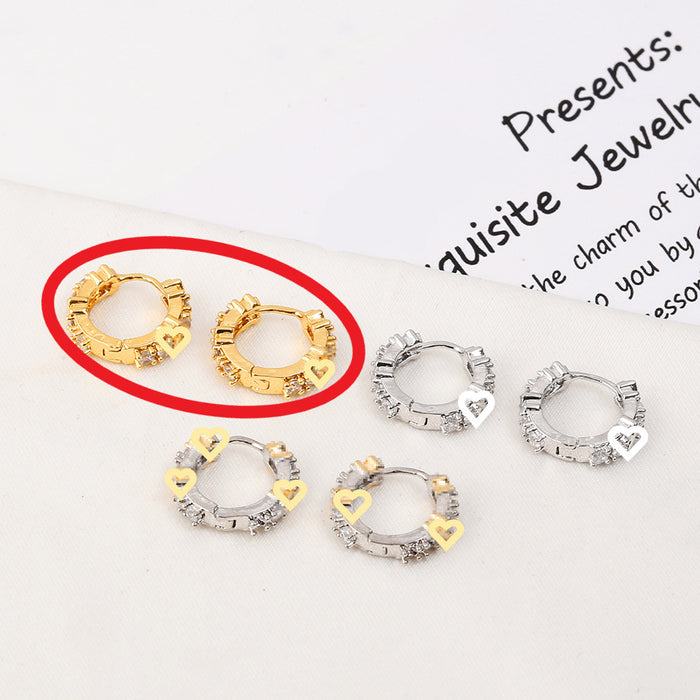 Wholesale Understated Zircon Hoop Earrings