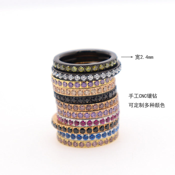 Wholesale Diamond studded ring for women, full diamond tail ring for couples, high-end versatile light luxury ring