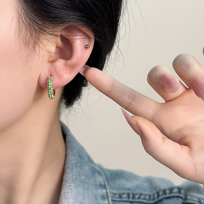 Wholesale Fashionable round diamond studded earrings, exquisite and simple style, elegant ear rings and accessories