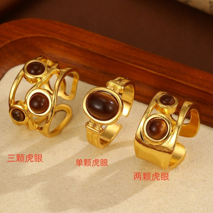 Wholesale Snake Head Tiger Eye Style Fashion Jewelry Set Electroplated Boutique