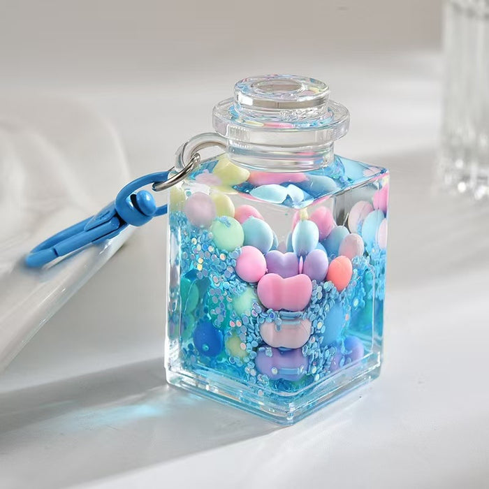 Wholesale Acrylic Bead-Filled Oil Bottle Pendant Keychain